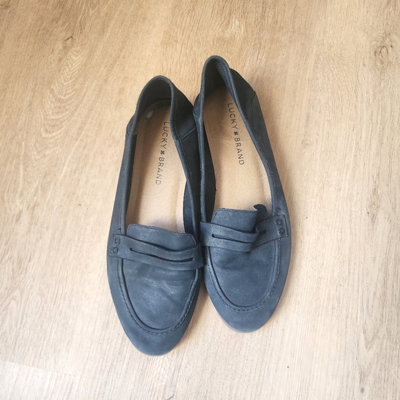 Lucky Brand Caylon Black Leather Loafers Women's size 9 - Picture 1 of 3